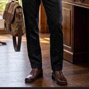 Bacco Bucci Dark Brown Leather Slip on Loafers made in Italy